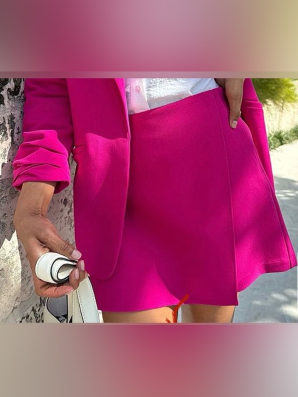 Nine West Fuschia Asymmetrical wrap skort Medium